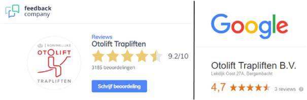 afbeelding 2 van reviews van feedbackbedrijf en Google over otolift stairlifts